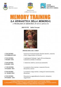 Memory Training Febbraio-marzo 2012